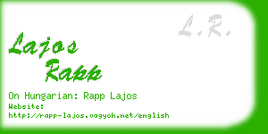 lajos rapp business card